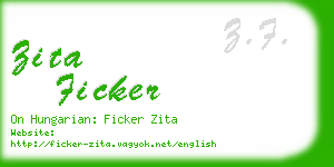 zita ficker business card